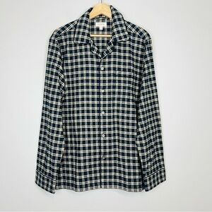 J. Crew Blue / Yellow Midweight Flannel Button Up Shirt M